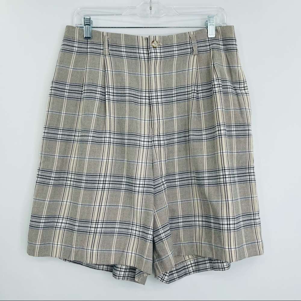 Vintage Haley short plaid high waisted longline mom shorts